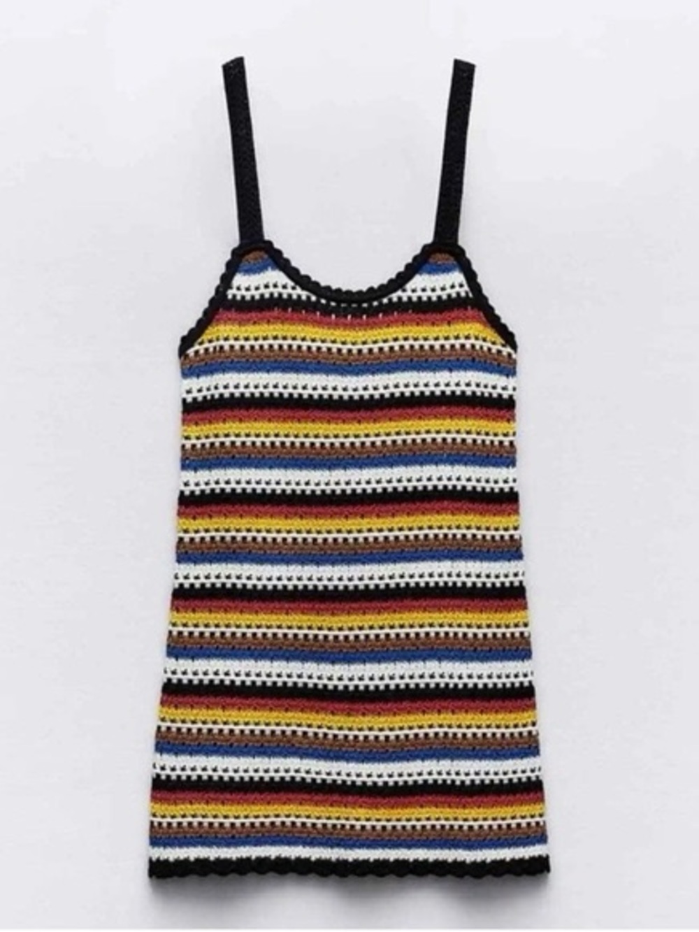 Zara NWT Multicolor Striped Crochet Mini - Picture 2 of 4